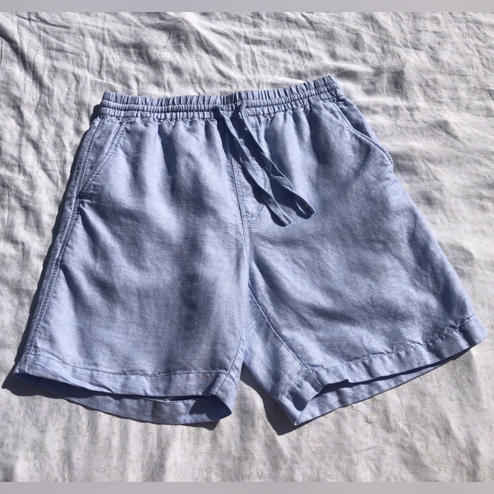 Panama Jack Men's Small Blue Linen Lyocell Drawstring Pull On Casual Shorts